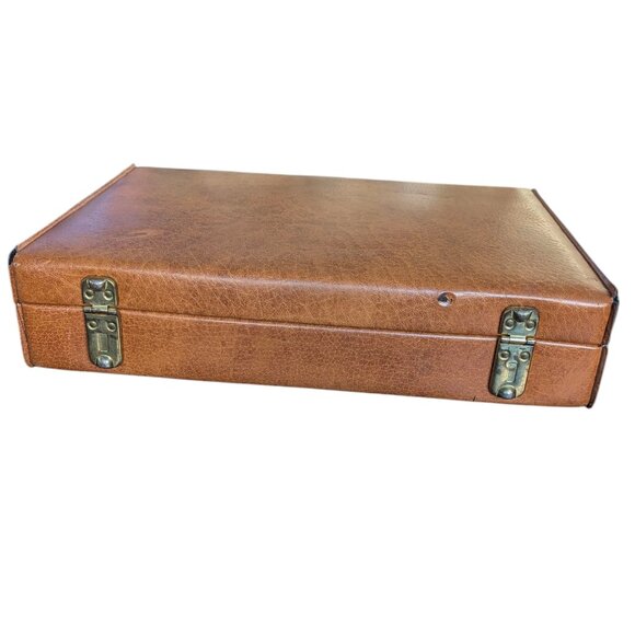 Vintage 1950/1960s Faux Leather Briefcase w locking latch - 2 keys included - Picture 9 of 16